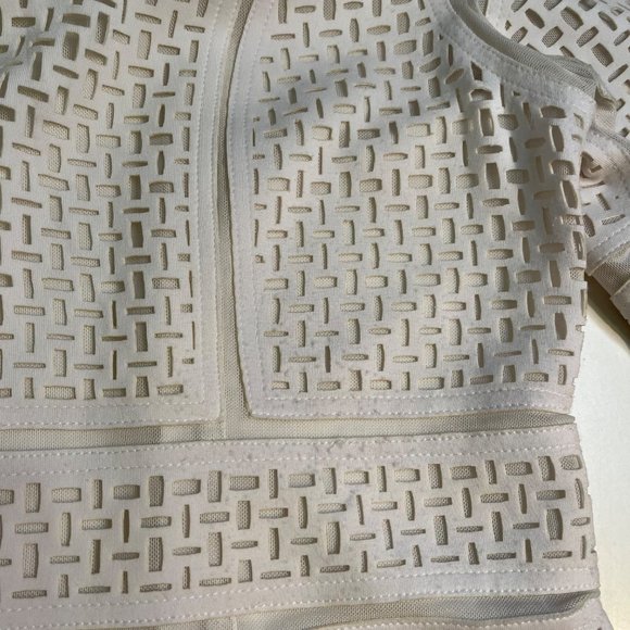 Peter Nygard Womens White Laser Cut Front Panel Jacket Size Medium Art to Wear - Picture 6 of 9